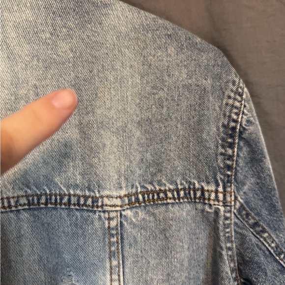 Distressed Denim Long Jacket Dress Duster - Picture 12 of 16